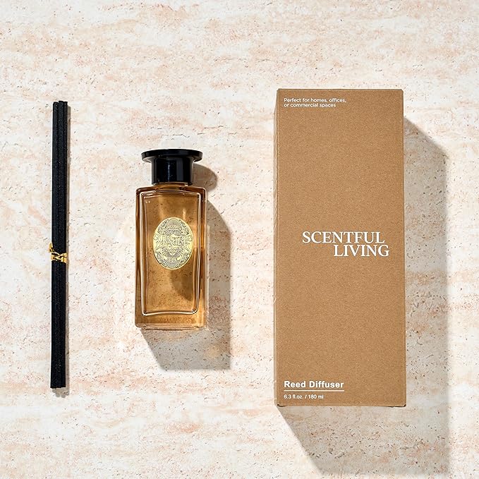 M&SENSE 6.3 oz Large Reed Diffuser Set | Neroli Noir Scent Oil Diffuser with Sticks | Hotel Collection Non-Toxic Essential Oil |for Bedroom Bathroom Living Room