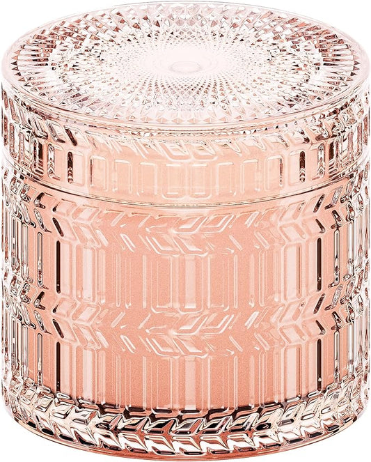 Hidden Label Sandalwood Rose Scented Candle for Home Scented, Santal Wood Wick Decorative Candles, Aromatherapy Candles for Women, Pink Soy Candles Non Toxic Candle, 7.4 oz 55 Hours Long Burn time