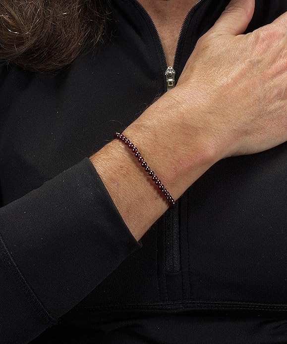 Cherry Tree Collection - Small, Medium, Large Sizes - Gemstone Beaded Bracelets For Women and Men - 4mm Round Beads