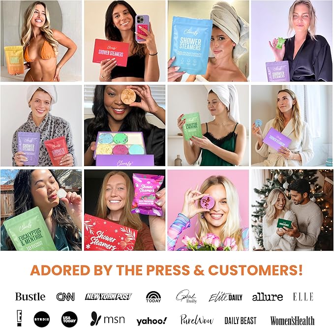 Cleverfy Citrus Shower Steamers Aromatherapy – Stocking Stuffers for Women, Teens and Wife – Christmas Gifts for Women and Teen Girls – White Elephant Gifts for Adults – 18 Tablets