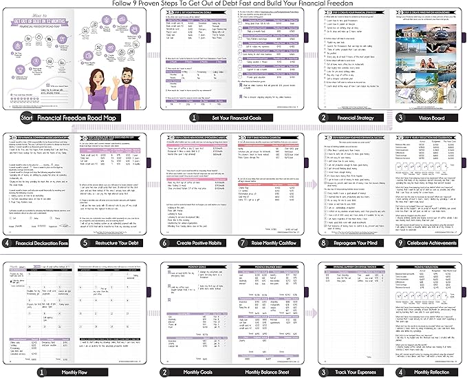 Budget Planner and Monthly Bill Organizer - Finance Planner, 12-Month Journey to Financial Freedom | Bill Payment Tracker Monthly Organizer, Money Saving & Expense Tracker | Undated Budgeting Journal
