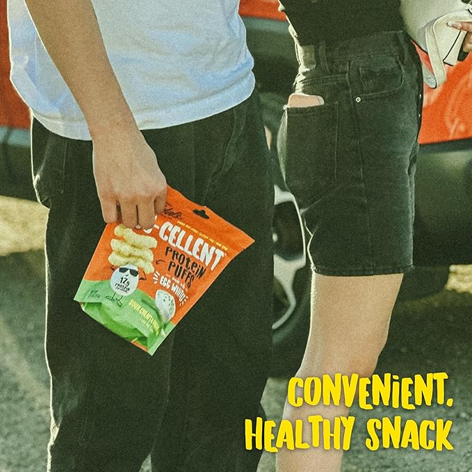 Todd's Better Snacks Egg-Cellent Protein Puffs, Sour Cream & Onion – 12g Protein, Gluten-Free, Paleo-Friendly, Baked, GLP-1 Compliant – Healthy Snack, Made with Egg Whites – 2.5 Oz (Pack of 4)