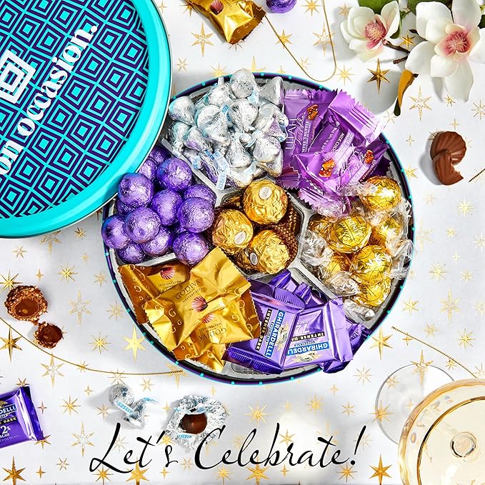 On Occasion Gourmet Chocolate Gift Box – Milk and Dark Chocolate Variety Pack – Individually Wrapped Sweets – Luxury Dessert Treats (50 Pieces)