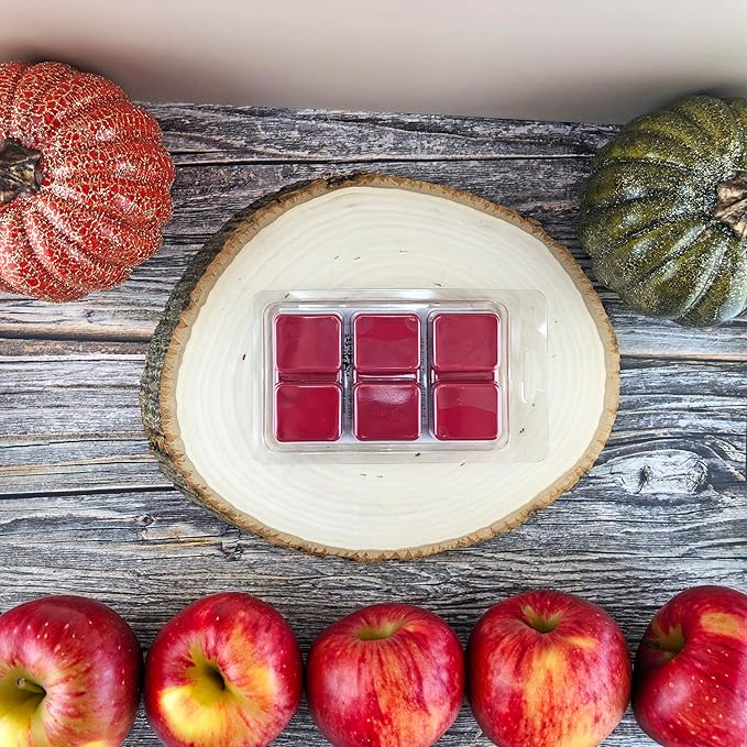 DaVoice Hot Apple Pastry Wax Melts – Strong Scented Soy Wax Cubes with Baked Apple and Cinnamon, Cozy Bakery Dessert Aroma (6 Cubes, 2.2 oz)