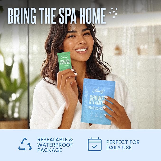 Cleverfy Shower Steamers Aromatherapy – Stocking Stuffers for Women, Teens and Wife – Christmas Gifts for Women and Teen Girls – White Elephant Gifts for Adults – 18 Tablets