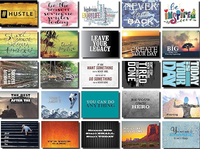 2nd Edition Mini Motivational & Inspirational Note Cards 2.5 x 3.5 in. Set of 50