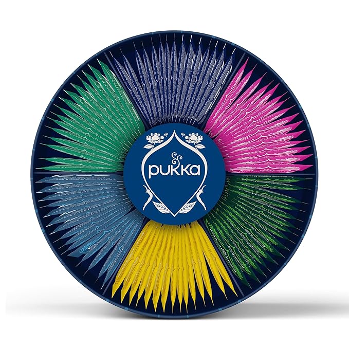 Pukka Luxury Herbal Tea Sampler Box, Organic Tea For Everyday Wellness, Ideal Gift Set for Special Occasions, Holidays, Birthdays & Anniversaries, 90 Teabags, 6 Premium Flavors, Caffeine Free