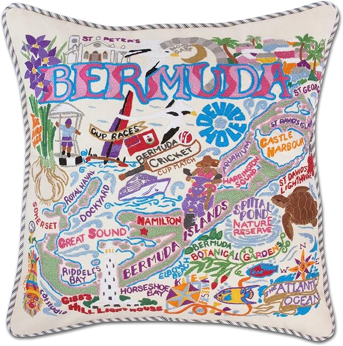 Catstudio Bermuda Embroidered Decorative Throw Pillow