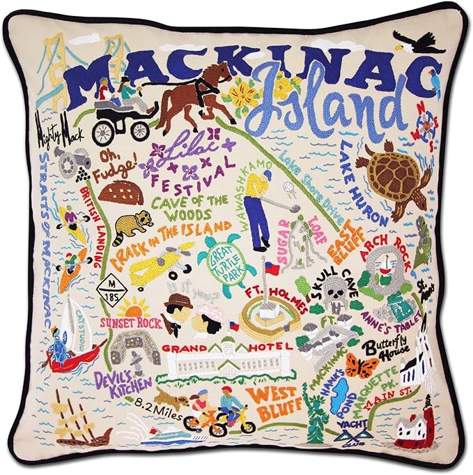 Catstudio Mackinac Island Embroidered Decorative Throw Pillow