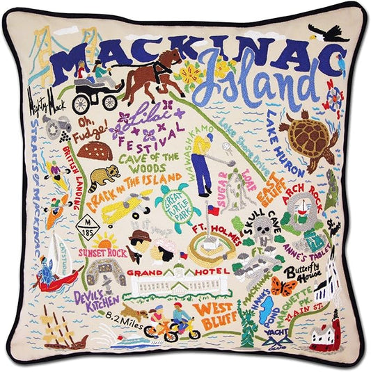 Catstudio Mackinac Island Embroidered Decorative Throw Pillow