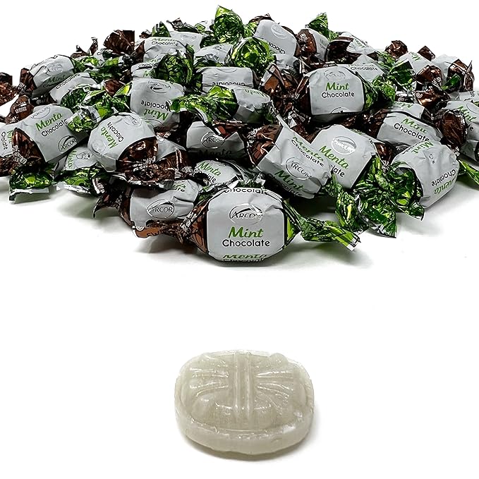 Chocolate Filled Mints - 1 lbs - Refreshing After Dinner Mint Hard Candies Filled with Chocolates - Bulk American Vintage Candy Assortment - Individually Wrapped, 16 oz.