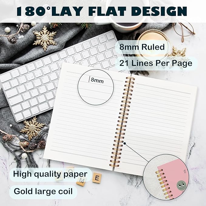 BearCake Mental Health Gifts, Therapy Journal for Mental Health,Inspirational Notebooks, It is Okay to Feel Mental Health Journal, Mental Health Journal for Women,Spiral Notebook 5.5x8.3 pink