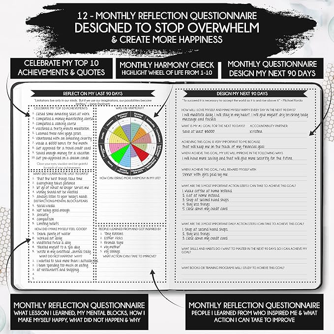 Life & Goal Planner - A 12 Month Journey to Crush Your Goals, Increase Productivity, Passion, Success & Happiness - Weekly & Monthly Life Planner, Habit-Tracker, Gratitude Journal & Organizer