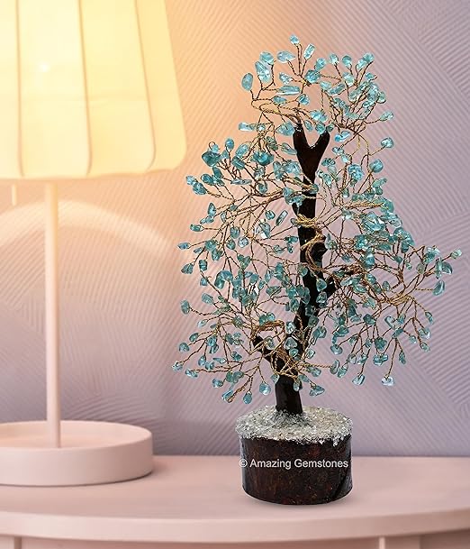 Amazing Gemstone Crystals and Healing Stones Birthday Gifts for Women - Apatite Crystal Tree of Life Home Decor Stocking Stuffers, Bookshelf, Room, Meditation Gift for Mom Dad, Unique Birthday Gifts