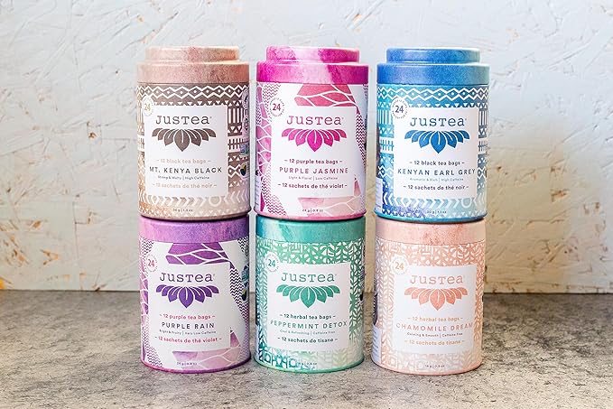 JusTea Chamomile Dream | Pyramid Compostable Tea Bags | Herbal Tea | 12+ Cups | Caffeine Free | Award-Winning | Fair Trade | Non-GMO