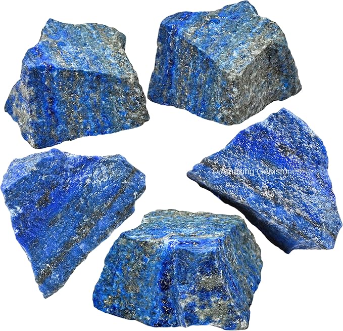 Amazing Gemstone 2 Pieces Lapis Lazuli Stone Crystals and Healing Stones, Raw Natural Rocks for Tumbling and DIY Raw Stones and Crystals