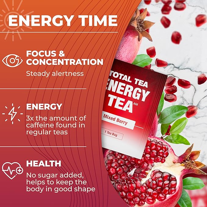 Total Tea Detox Tea & Energy Tea Set - 25 Day Detox - Herbal SIim Tea with Chamomile - Hibiscus Tea and Ginger Root for Colon Cleanse – Natural Citrus & Cinnamon Herbal Tea for Digestive Health
