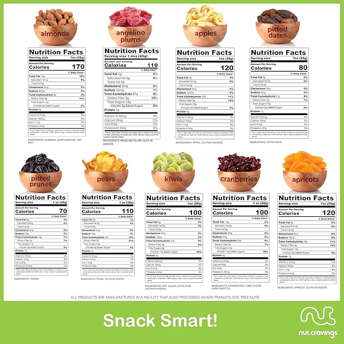 NUT CRAVINGS - Diwali Sweets Hamper Dried Fruit & Mixed Nuts Gift Basket in Wooden Apple-Shaped Tray (9 Assortments) Food Arrangement, Healthy Snack Care Package,