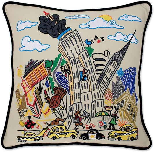 Catstudio Empire State Embroidered Decorative Throw Pillow