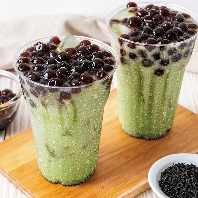 J WAY Instant Boba Bubble Pearl Matcha Milk Tea Kit with Authentic Brown Sugar Tapioca Boba, Ready in Under One Minute, Paper Straws Included - 3 Servings