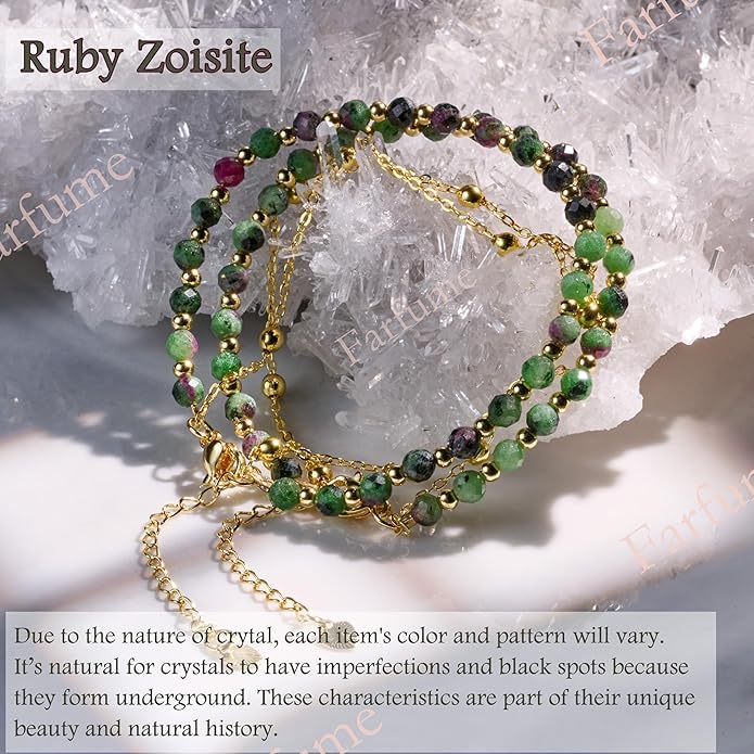 Farfume Crystal Bracelet Beaded Bracelets for Women 4mm Natural Stone Beads Gemstone Handmade Anxiety Jewelry Gifts