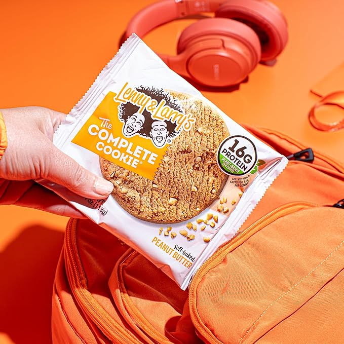 Lenny & Larry's The Complete Cookie, Peanut Butter, Soft Baked, 16g Plant Protein, Vegan, Non-GMO, 4 Ounce Cookie (Pack of 12)