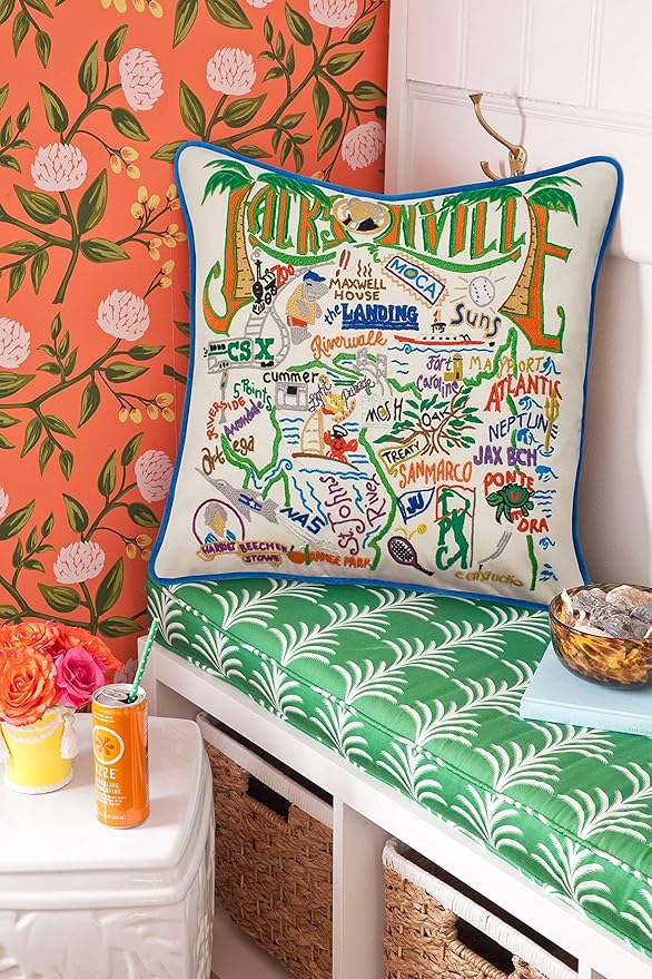 Catstudio Jacksonville Embroidered Decorative Throw Pillow