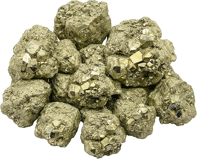 Amazing Gemstone 2 Pieces Pyrite Raw Crystals and Healing Stones, Natural Rocks for Tumbling and DIY Raw Stones and Crystals