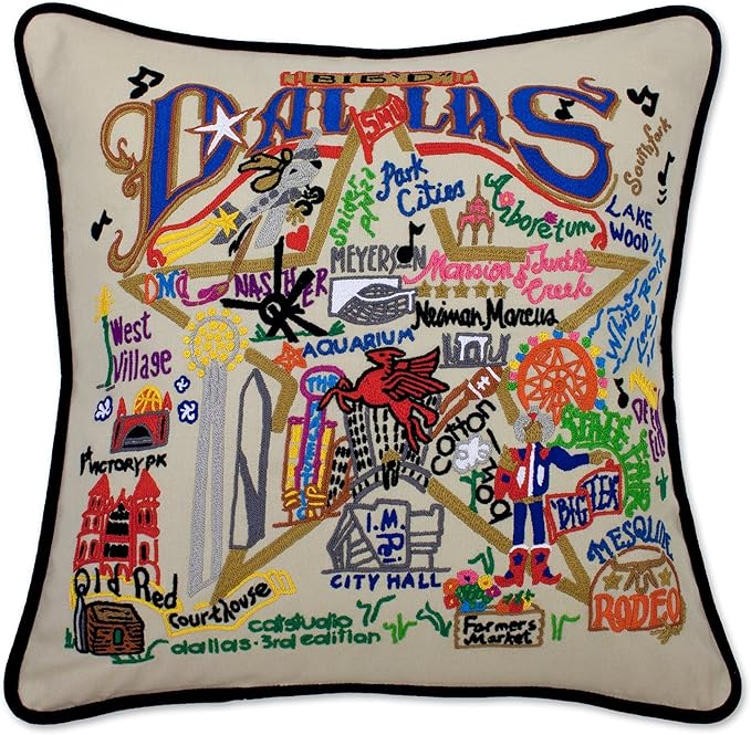 Catstudio Dallas Embroidered Decorative Throw Pillow