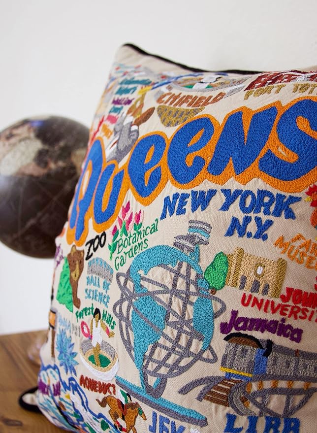 Catstudio Queens Embroidered Decorative Throw Pillow