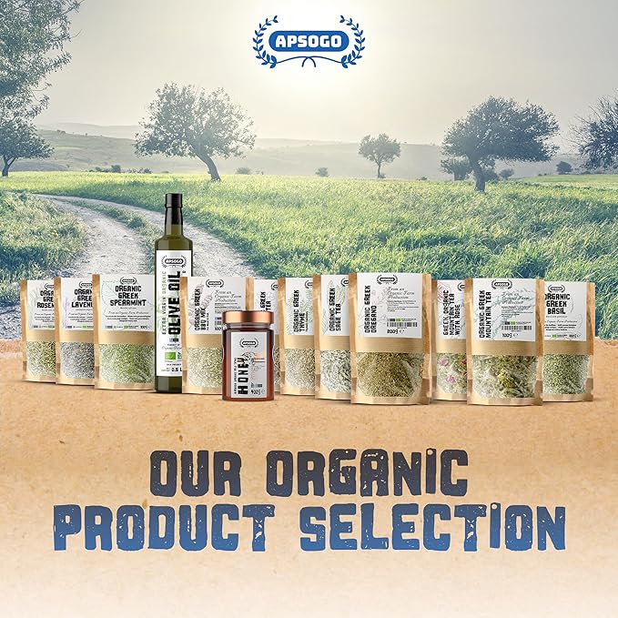 APSOGO Organic Spearmint - Premium Greek Herbal Tea & Culinary Mint - Naturally Sweet Aroma - 1.76oz