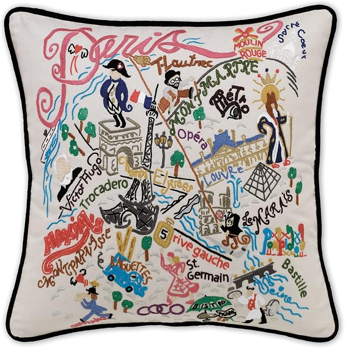 Catstudio Paris Embroidered Decorative Throw Pillow
