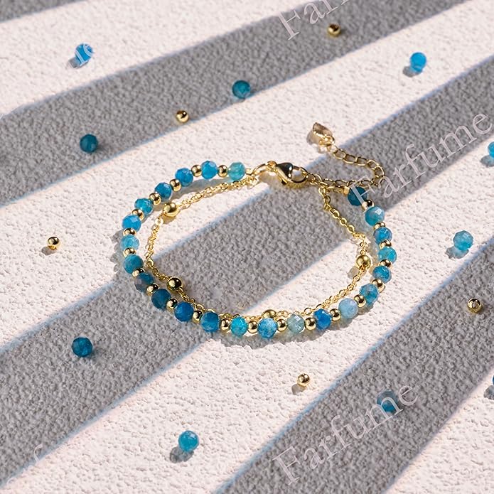 Farfume Crystal Bracelet Beaded Bracelets for Women 4mm Natural Stone Beads Gemstone Handmade Anxiety Jewelry Gifts