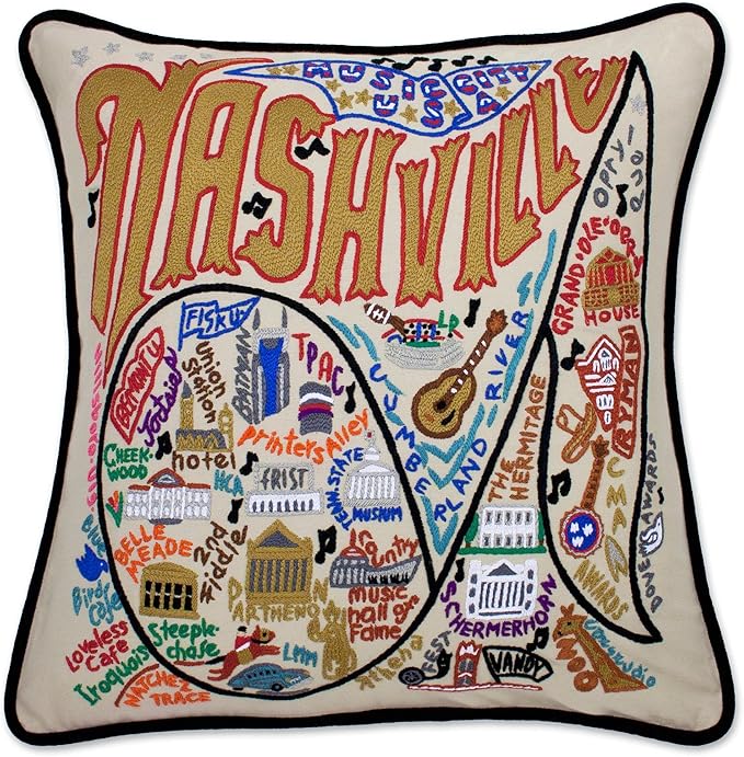 Catstudio Nashville Embroidered Decorative Throw Pillow