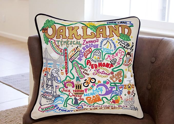 Catstudio Oakland Embroidered Decorative Throw Pillow