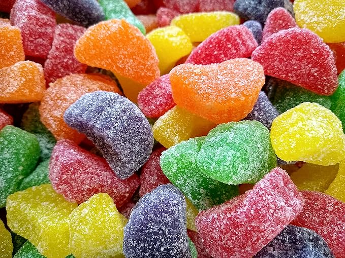 Assorted Fruit Slices - 2 lbs of Fresh Delicious Sweet Sugar Sanded Lemon Cherry Strawberry Orange Lime Slices