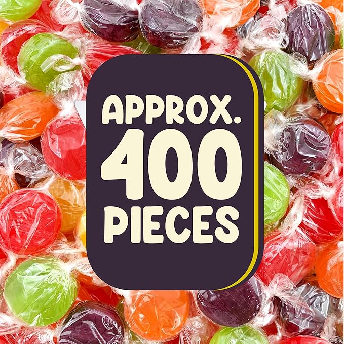 Assorted Fruit Buttons Hard Candy - 5 Pounds Approx 400 Pieces Assorted Candy - Holiday Candy Old Fashioned