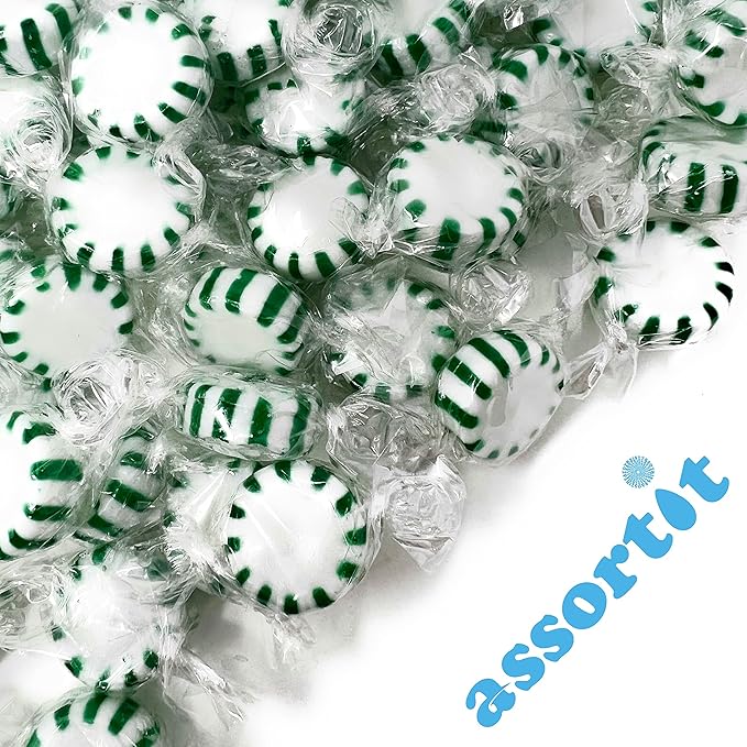 Halloween Spearmint Starlights Hard Candy Mints - 3 lbs - Spearmint Flavored Old School Disks Classic Hard Candies - American Vintage Candy Bulk Assortment - Individually Wrapped, 48 oz.