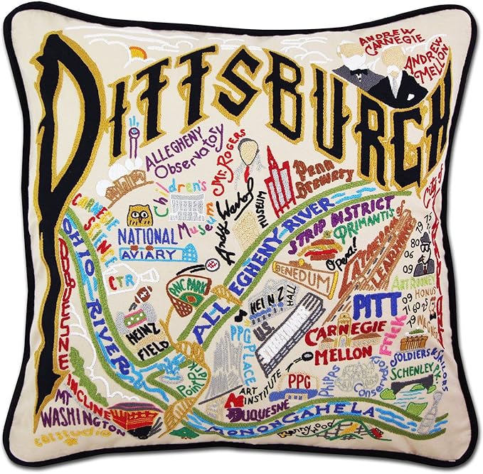 Catstudio Pittsburgh Embroidered Decorative Throw Pillow