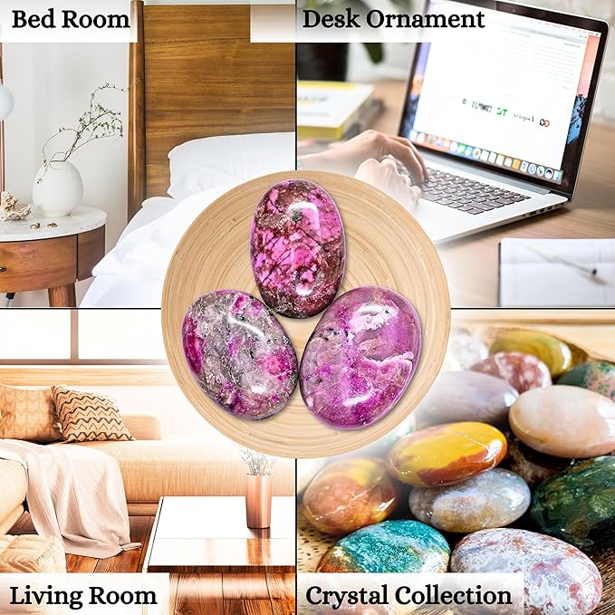 Amazing Gemstone Cobalt Calcite Crystals and Healing Stones - Large Palm Stone Piedra - Crystal for Good Luck, Balanced Positive Energy, Meditation - Unique Stocking Stuffers and Birthday Gifts