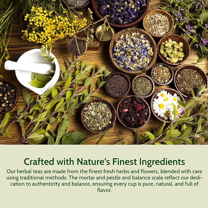 Smoke Camp Crafts Handcrafted Organic Loose Leaf Herbal Tea Gift Set with Stainless Steel Infuser, 10 Jars Caffeine Free Tisanes Variety Pack Assortment