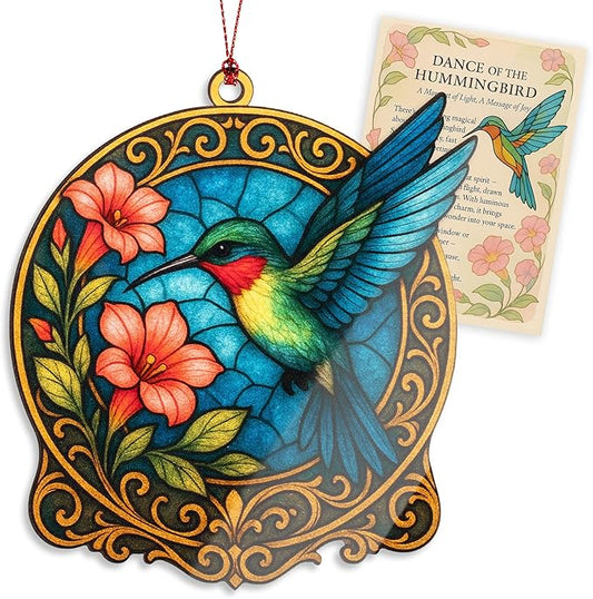 Hummingbird Christmas Ornament-Hummingbird Gifts for Women-Bird Ornaments for Christmas Tree-Hanging Decor for Door Yard Outdoor or Windows - Christmas Ornament 2025-Gift Exchange ONM-446-RST-Bird1