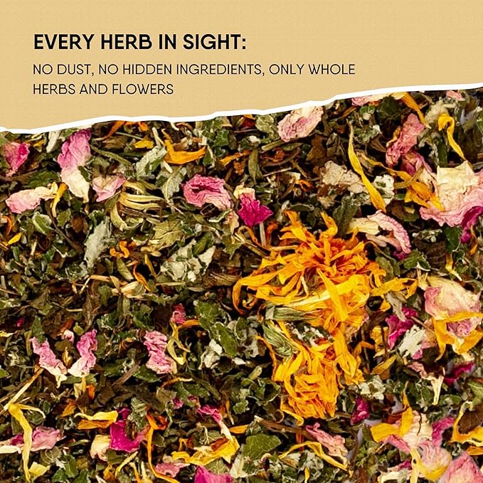 Organic Herbs for Women Herbal Tea Blend with Lemon balm, Raspberry leaf, Calendula, Rose, St. John's wort (Herbal Tea)