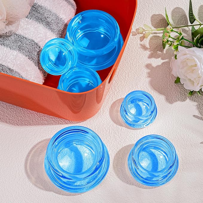 Eiito Cupping Therapy Sets -Silicone Cups Set Firm (6 Cups) Professional Massage Tool for Muscle Soreness Pain Relief Body Neck Knee, Deep Muscle Massager, Anti Cellulite Joint Pain (Blue)