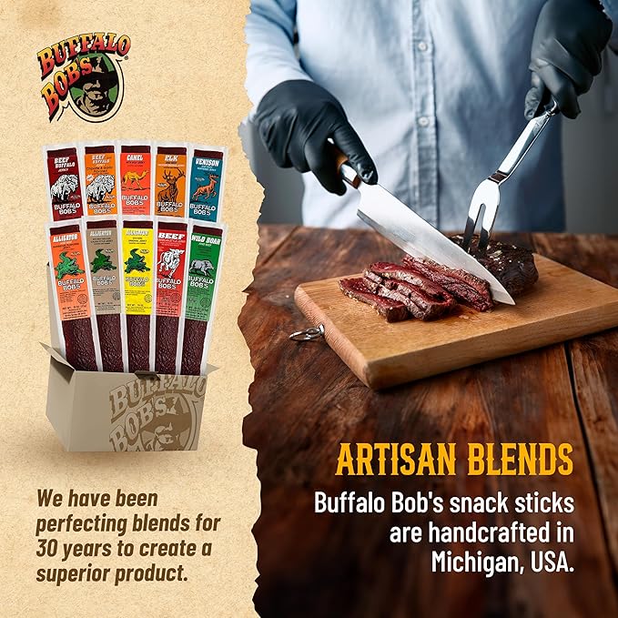 Buffalo Bob's Wild Game Meat Snack - Beef Pemmican 10 Pack