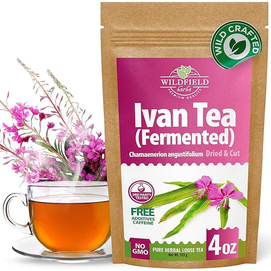 4 oz Siberian Fireweed Tea Herbal Ivan Tea Blooming Sally (Chamerion Angustifolium) Ivan Chai Bulk Loose Leaf Herb Epilobium Angustifolium - 113g (4 oz)