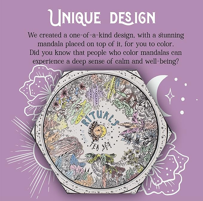 ACORUS Rituals Tea Set - Natural Fruit and Herbal Variety Pack, Tea Gift Set of 6 Different Teas, Sampler of 60 Bags Individually Wrapped