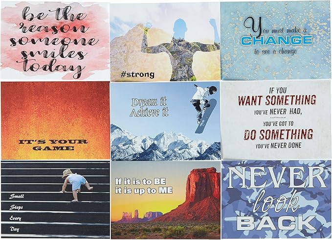 2nd Edition Mini Motivational & Inspirational Note Cards 2.5 x 3.5 in. Set of 50