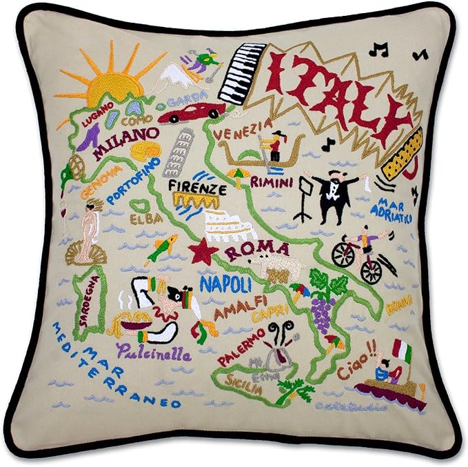 Catstudio Italy Embroidered Decorative Throw Pillow