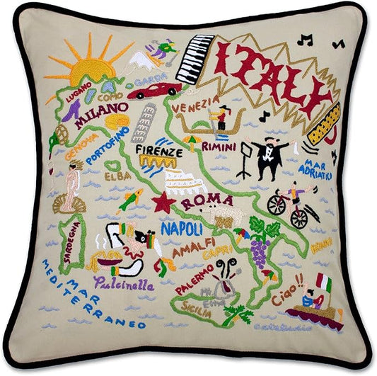 Catstudio Italy Embroidered Decorative Throw Pillow
